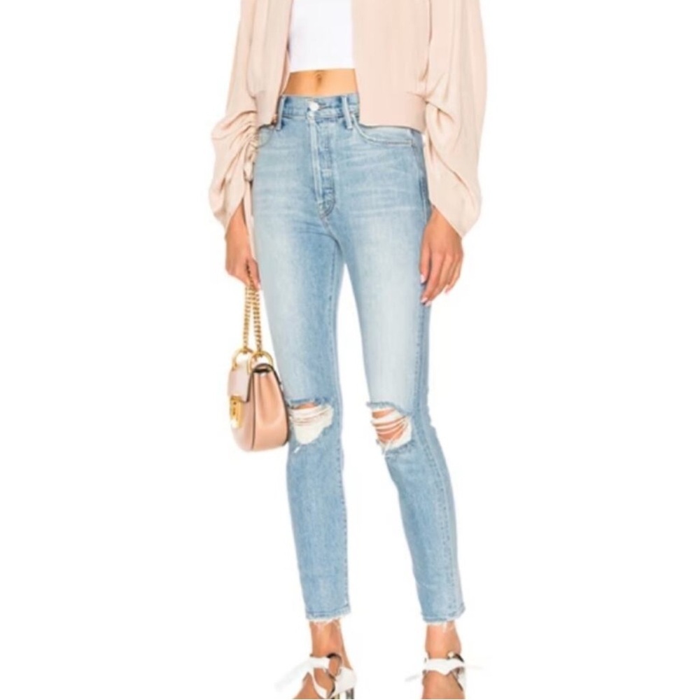 MOTHER Denim x Miranda Kerr Easy Does It Jeans High Rise Light Wash Wash Size 24